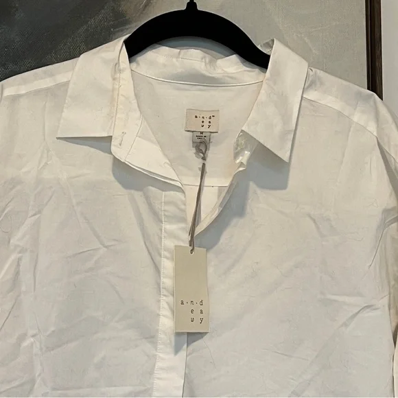 A new day white long sleeve button down shirt M - Picture 2 of 4